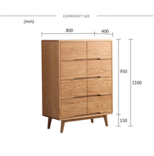 Camilla RITZ Chest of Drawers Japanese Nordic Pure Solid Wood 8 drawers Storage Walnut , Cherry Colour