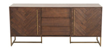 DELANEY Herringbone Solid Wood American Ash Acacia Sideboard Buffet Cabinet