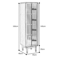 Adelaide SWEDEN Glass Display Solid Wood Wine Cabinet