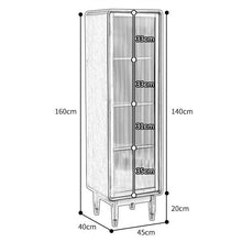 Adelaide SWEDEN Glass Display Solid Wood Wine Cabinet