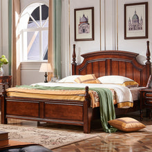 DAISY Boston Hilton Bed with carvings ( Mahogany Colour )