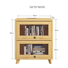 Brielle Glass Display Cabinet Bookcase Solid Wood ( Natural Color )