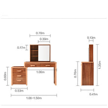 Carlie EMBASSY Solid Wood Dressing Table Storage Cabinet Vanity Mirror