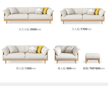 ELLIE Scandinavian Sofa Japanese Nordic Style Full Wood Frame 90 to 260 cm   ( 1, 2 3 Seater, Choice of 6 Size, 5 Color )