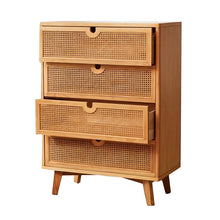 Dakota RITZ Japanese Chest of Drawers Cabinet Rattan Solid Wood Colour Walnut Cherry Natural